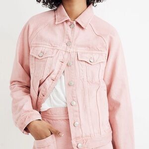 Madewell NWOT The Raglan Oversized Jean Jacket in Dusty Rose